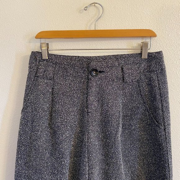 Free People Super Wide Leg Black and White Tweed Herringbone Pants Size 2 - Picture 2 of 6